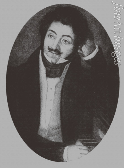 Unbekannter Künstler - Porträt des Komponisten Alexander Alexandrowitsch Aljabjew (1787-1851)