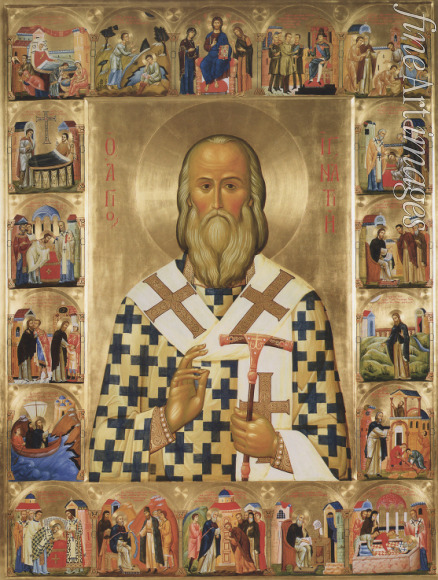 Russische Ikone - Heiliger Ignati Brjantschaninow mit Vita