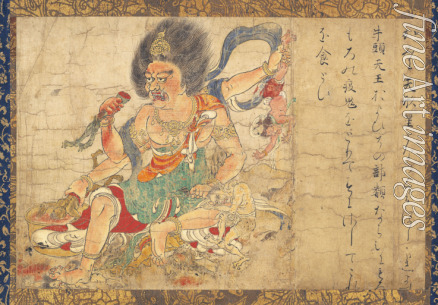 Unbekannter Künstler - Tenkeisei, der Gott der himmlischen Bestrafung (Teil von fünfteiligen Wandschirme 