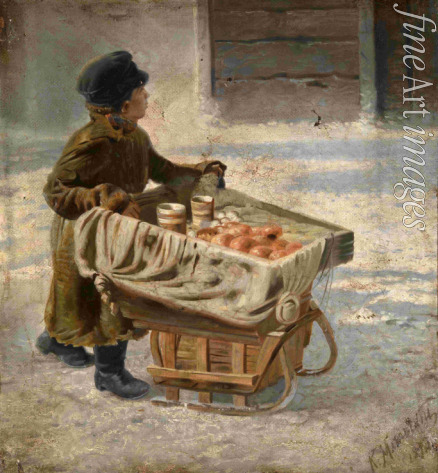 Makowski Konstantin Jegorowitsch - Der junge Strassenverkäufer. Studie zum Gemälde 