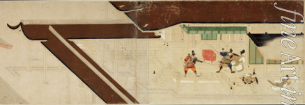 Unbekannter Künstler - Illustriertes Epos Heiji Bürgerkrieg (Kaiserlicher Besuch bei Rokuhara) Rollbild 1