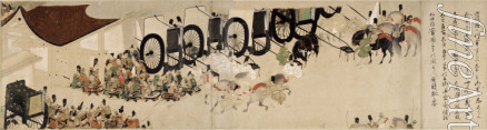 Unbekannter Künstler - Illustriertes Epos Heiji Bürgerkrieg (Kaiserlicher Besuch bei Rokuhara) Rollbild 6