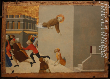 Sassetta - The blessed Ranieri frees the poors from a Florentine jail (From Borgo del Santo Sepolcro Altarpiece)