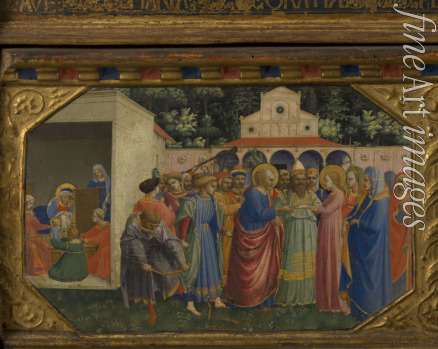 Angelico Fra Giovanni da Fiesole - Maria und Josef (Altarretabel mit 5 Predellatafeln aus dem Marienleben)