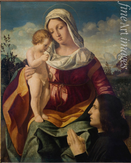 Previtali Andrea - Virgin and child with a Donor