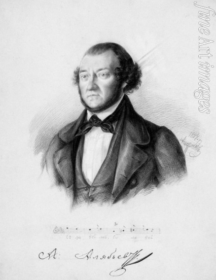 Andreew Pawel Andreewitsch - Porträt des Komponisten Alexander Alexandrowitsch Aljabjew (1787-1851)