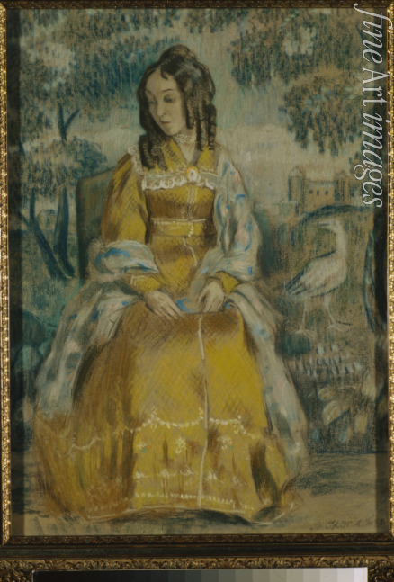 Borisov-Musatov Viktor Elpidiforovich - Lady by Tapestry. Portrait of Nadezhda Stanyukovich