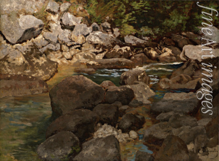 Schuch Carl - Mountain Stream with Boulders