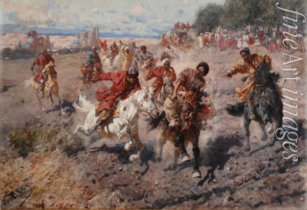 Roubaud Franz - Das traditionelle Reiterspiel der Tscherkessen am Ende des Muharram-Fastens