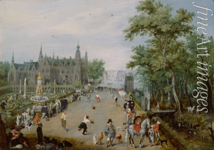 Venne Adriaen Pietersz. van de - Jeu de Paume vor einem Palast