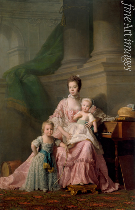 Ramsay Allan - Königin Charlotte von Großbritannien und Irland (1744-1818) mit ihren beiden ältesten Söhnen