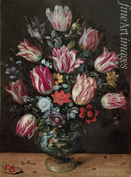 Francken Frans der Jüngere - Vase mit Tulpen