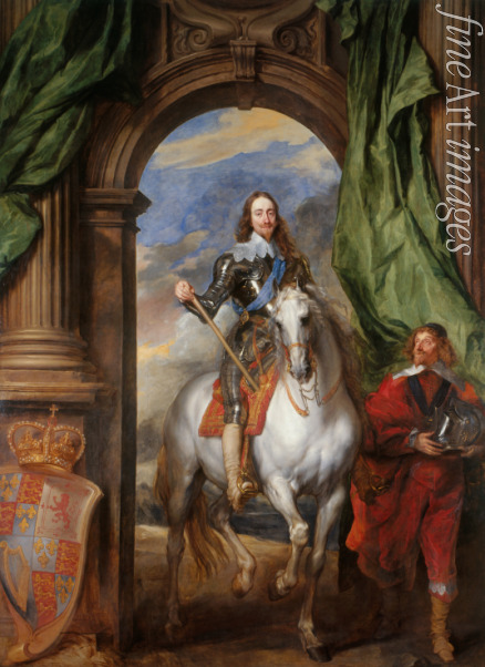 Dyck Sir Anthony van - Equestrian portrait of Charles I, King of England  (1600-1649) with M. de St Antoine