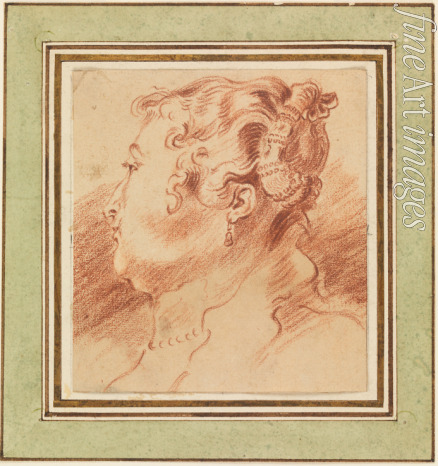 Watteau Jean Antoine - Study of Woman's Head