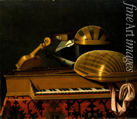 Bettera Bartolomeo - Stilleben mit Musikinstrumenten und Bücher