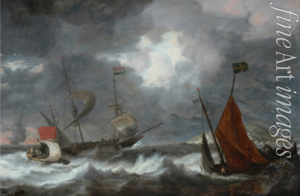 Peeters Bonaventura the Elder - Sea storm with sailing ships
