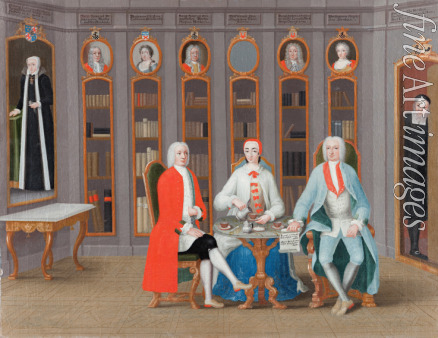 Svan Carl Fredrik - The Stenbock family in their library at Rånäs