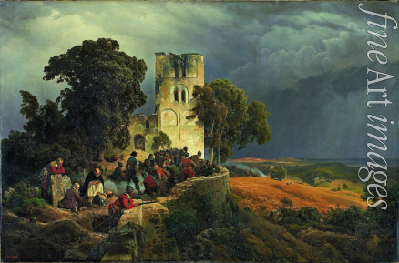Lessing Carl Friedrich - Die Belagerung (Verteidigung eines Kirchhofes im Dreißigjährigen Krieg)