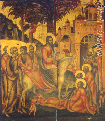 Russische Ikone - Der Einzug Jesu in Jerusalem