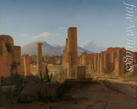 Købke Christen Schiellerup - Das Forum von Pompeji mit dem Vesuv im Hintergrund