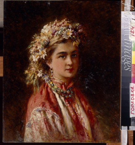 Makovsky Konstantin Yegorovich - Young girl with flower garland