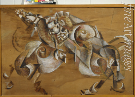 Yakulov Georgi Bogdanovich - Lion attacking a Horse