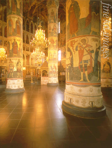Old Russian Architecture - Interior of the Assumption Cathedral in the Moscow Kremlin