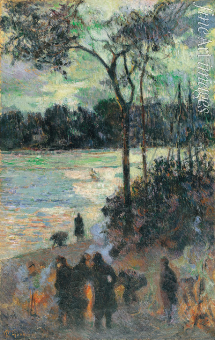 Gauguin Paul Eugéne Henri - Lagerfeuer am Ufer eines Flusses