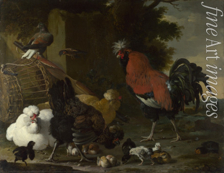 Hondecoeter Melchior de - A Cock, Hens and Chicks