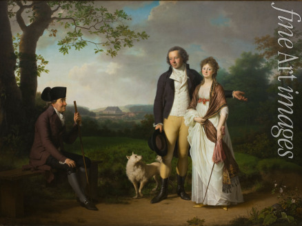 Juel Jens - Niels Ryberg with his Son Johan Christian and his Daughter-in-Law Engelke, née Falbe