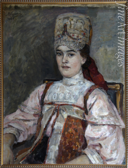 Surikov Vasili Ivanovich - Portrait of Natalia Fyodorovna Matveyeva
