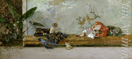 Fortuny Marsal Mariano - The Artist's Children, María Luisa and Mariano, at the Salón Japonés