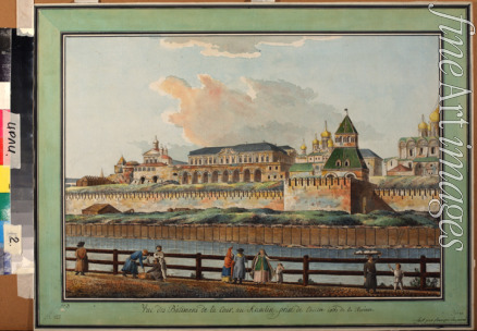 Camporesi Francesco - Blick auf den Rastrellis Winterpalast im Moskauer Kreml vom Ufer der Moskwa