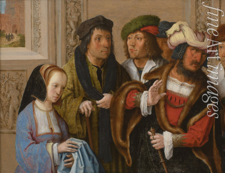 Leyden Lucas van - Potiphars Frau zeigt ihrem Mann das Gewand des Josef