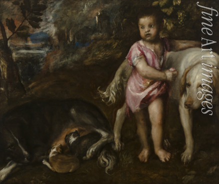 Titian - Boy with Dogs in a Landscape
