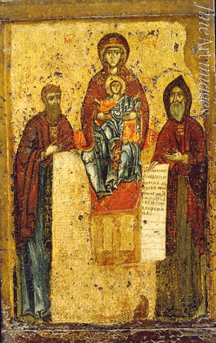Russian icon - The Virgin of the Caves