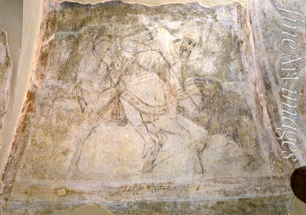Ancient Russian frescos - Bear Hunt