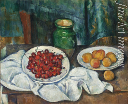 Cézanne Paul - Stillleben mit Kirschen und Pfirsiche