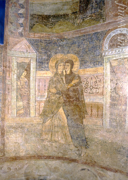 Altrussische Fresken - Begegnung von Maria und Elisabet
