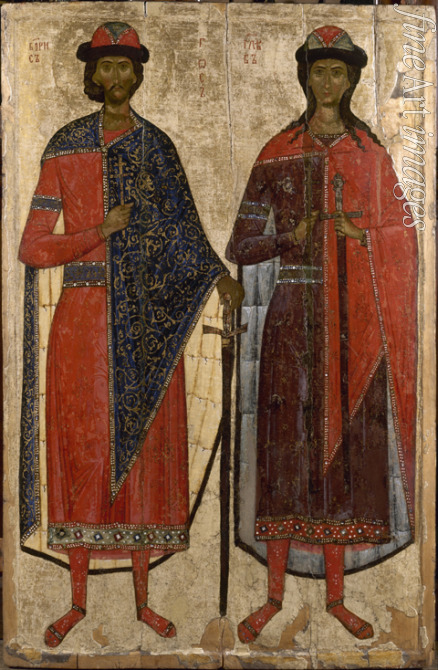 Russische Ikone - Die Heiligen Boris und Gleb
