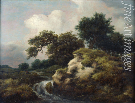 Ruisdael Jacob Isaacksz van - Landschaft mit Düne und kleinem Wasserfall