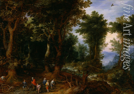 Brueghel Jan der Ältere - Waldlandschaft mit Abraham und Isaak