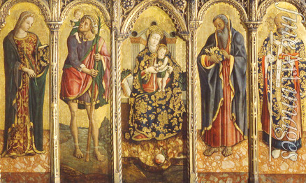 Crivelli Vittore - Madonna und Kind mit Heiligen (Polyptychon, fünf separate Tafeln)