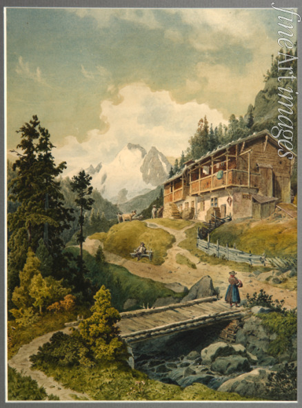 Gatt Ferdinand - Alpine landscape with a bridge