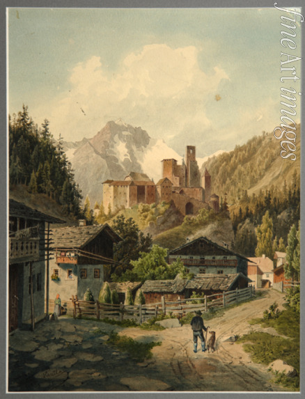 Gatt Ferdinand - Alpine landscape with a castle