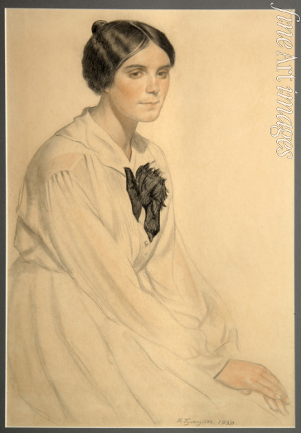 Kustodiev Boris Michaylovich - Portrait of Ksenia Nikolayevna Semenova (Skalova)
