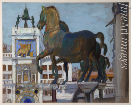 Kustodiev Boris Michaylovich - The Horses of San Marco