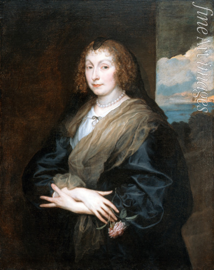 Dyck Sir Anthonis van - Bildnis einer Frau mit Rose