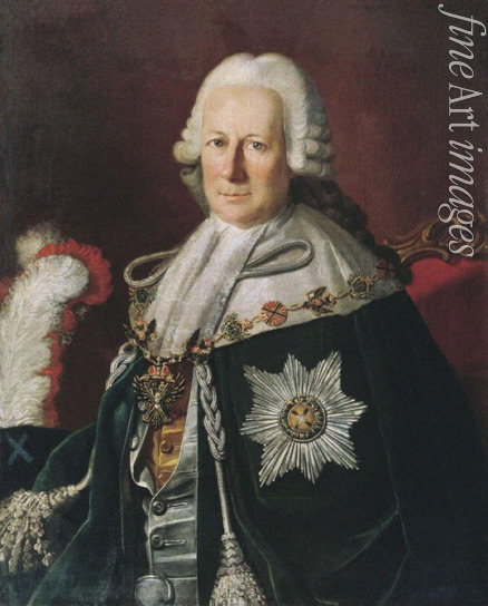 Unbekannter Künstler - Porträt von Admiral Semjon Iwanowitsch Mordwinow (1701-1777) (Nach Carl Ludwig Christineck)