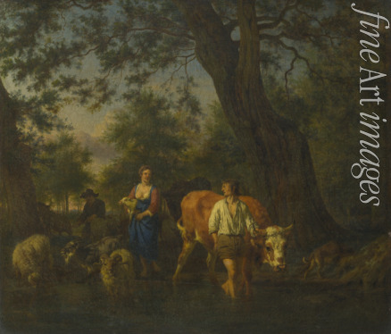 Velde Adriaen van de - Peasants with Cattle fording a Stream